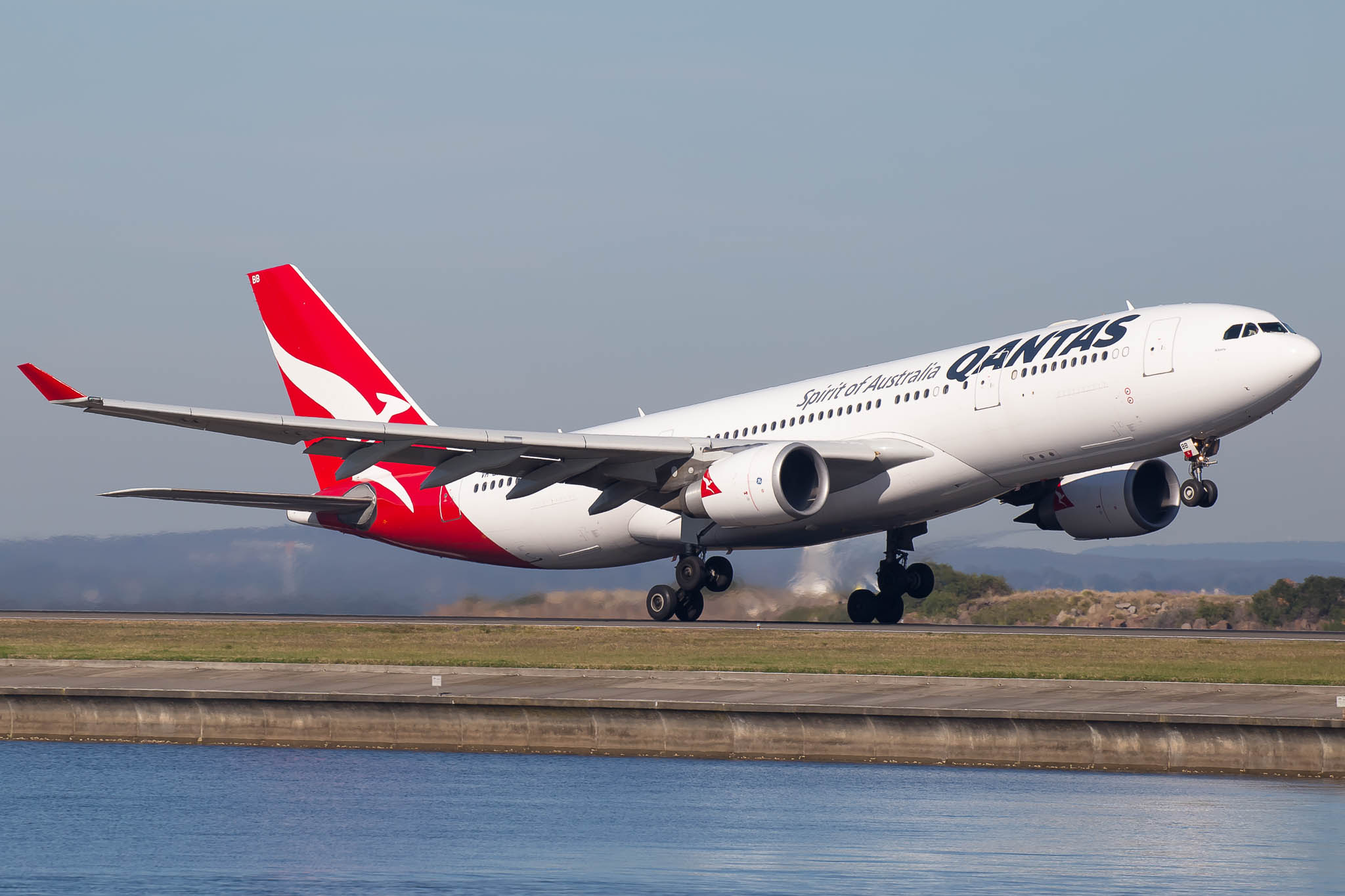 a large airplane taking off