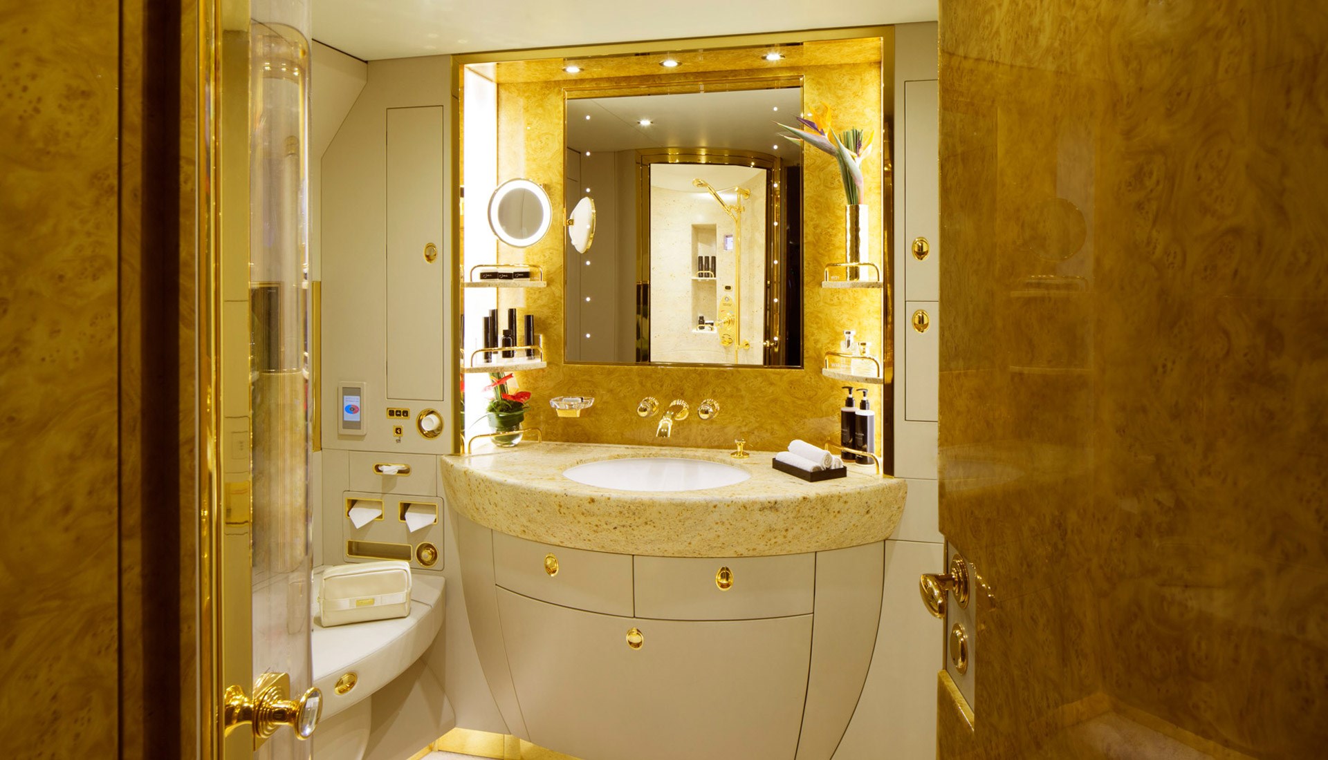 a bathroom with a sink and mirror