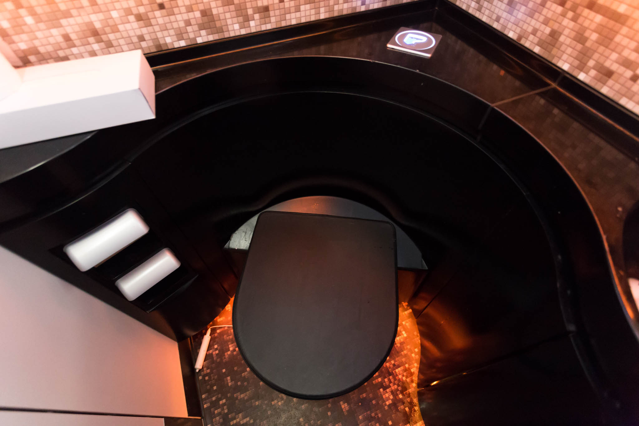 a toilet in a bathroom