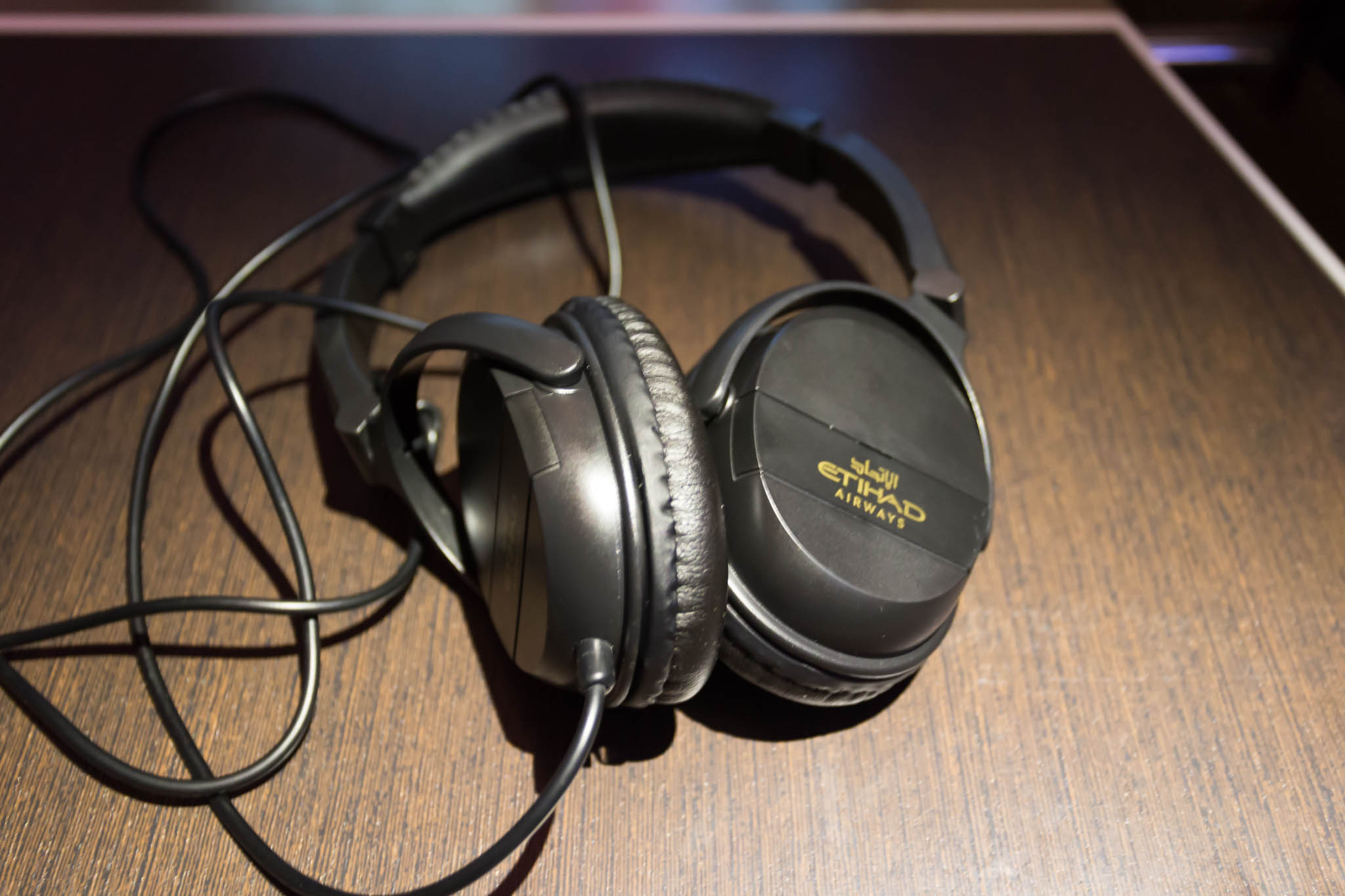 a pair of headphones on a table