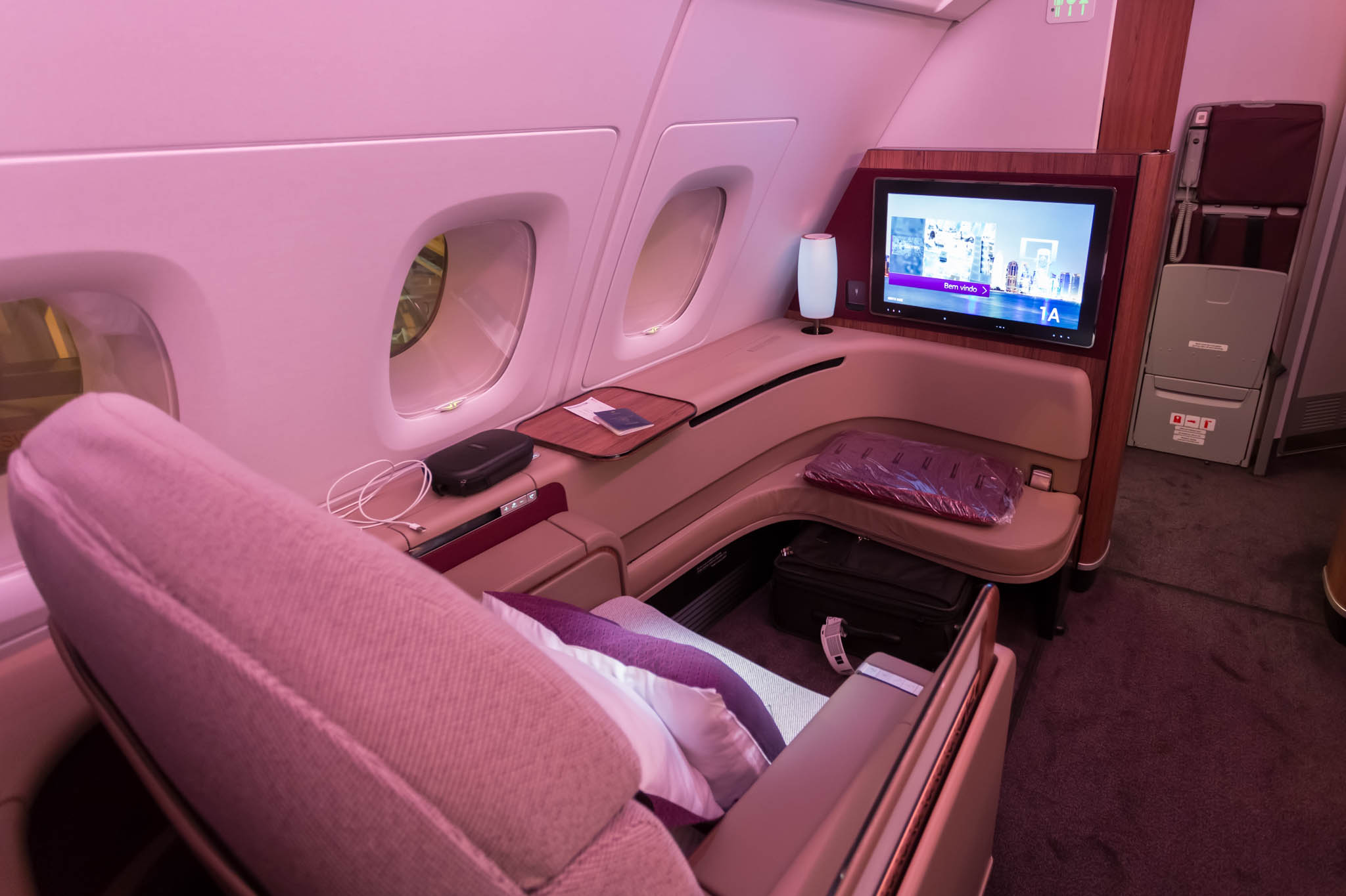 Review Qatar Airways A380 First Class Sydney To Doha Points From The Pacific