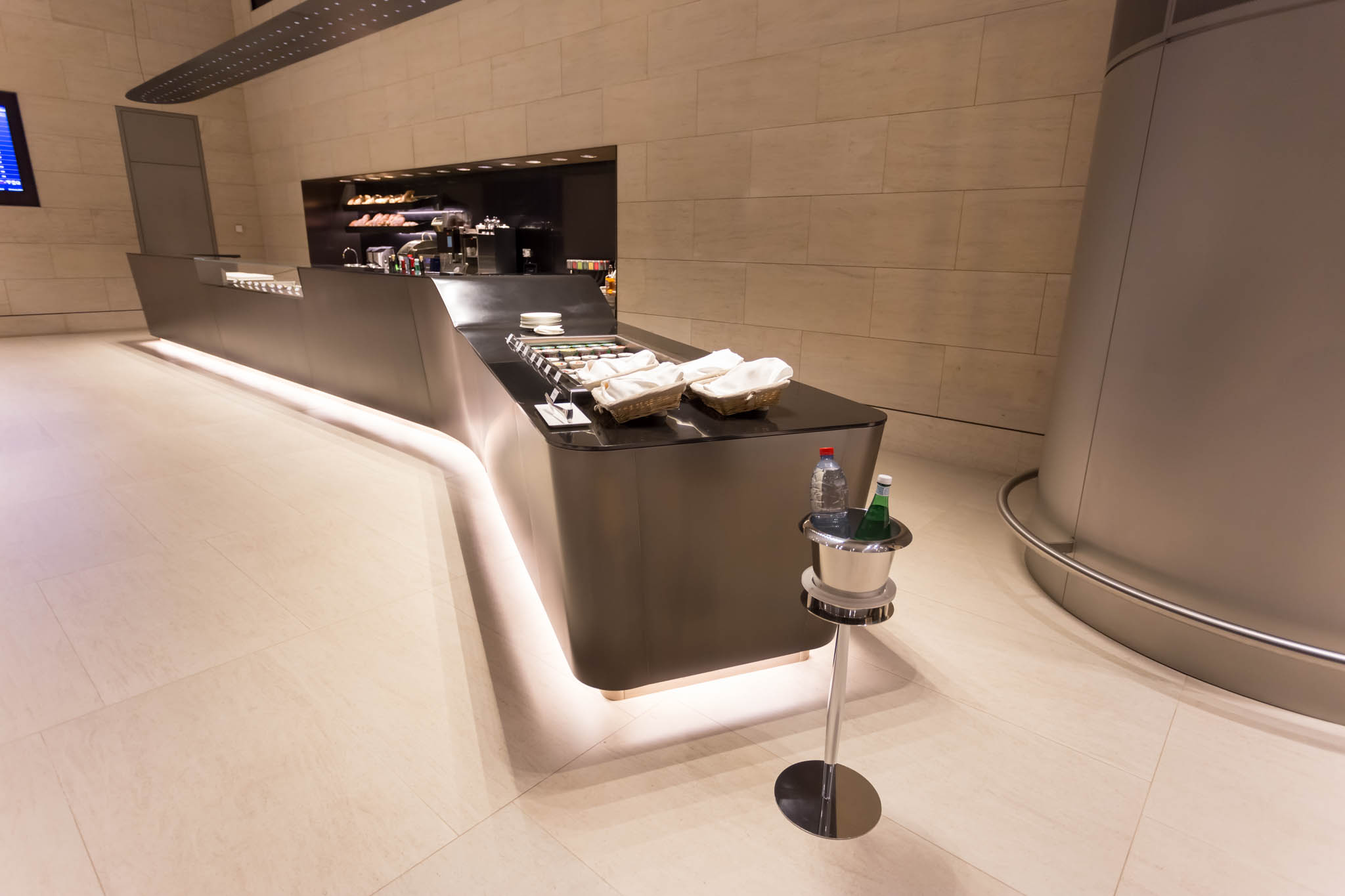 a food buffet in a building