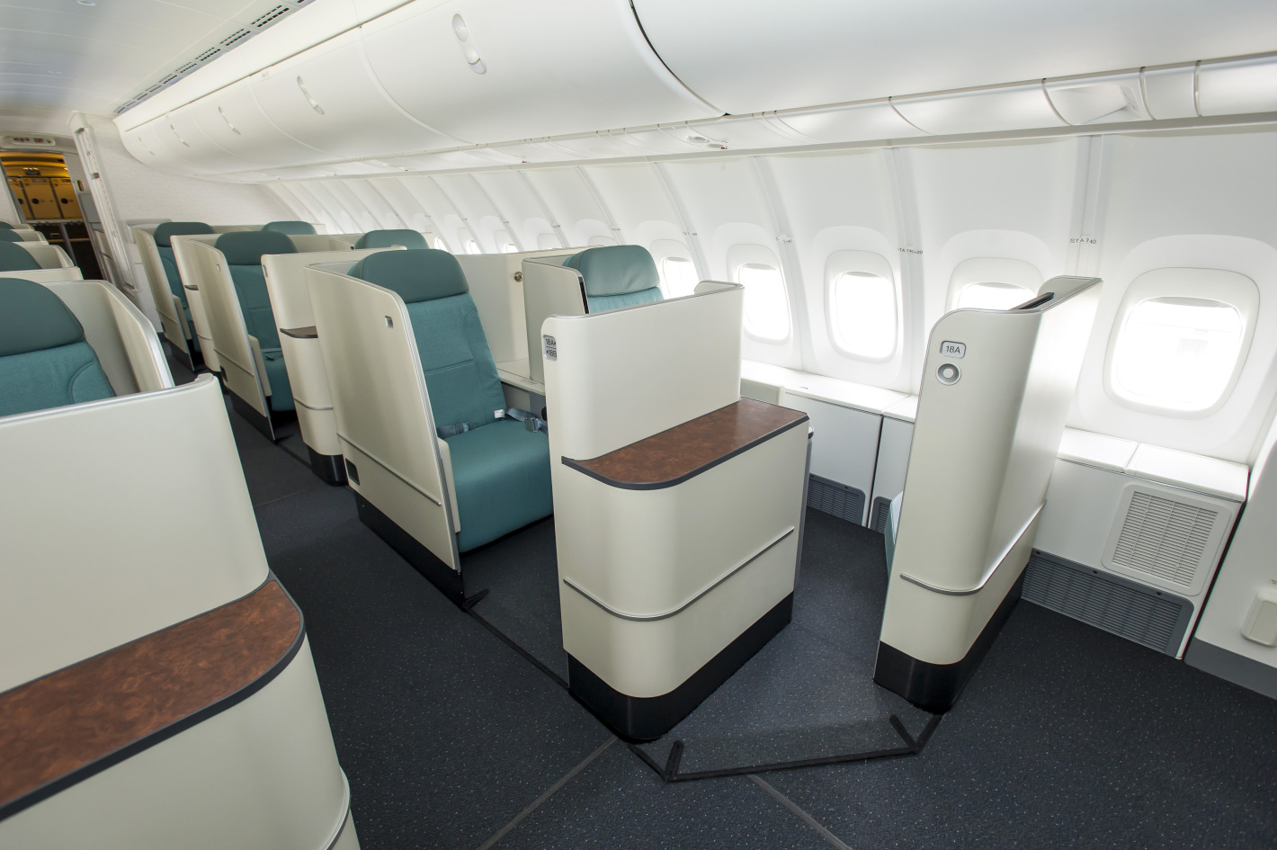 a row of seats in an airplane