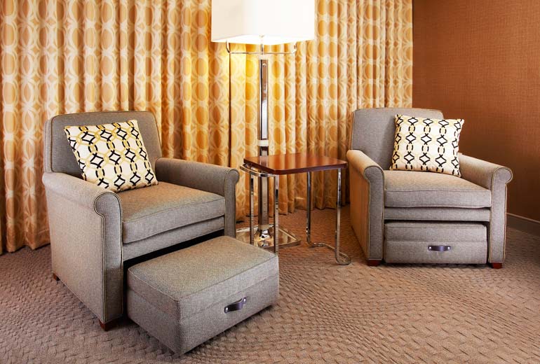 a couple of chairs in a room