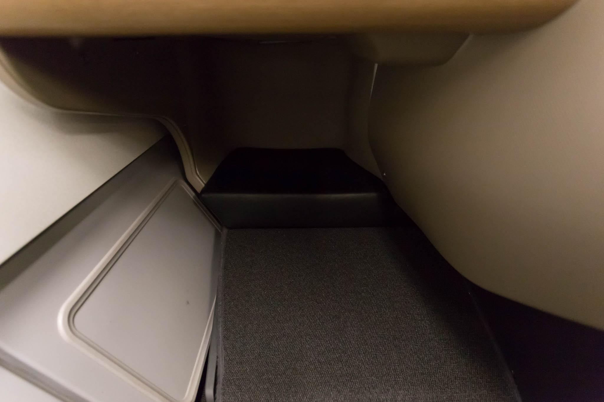 a carpeted floor in a vehicle