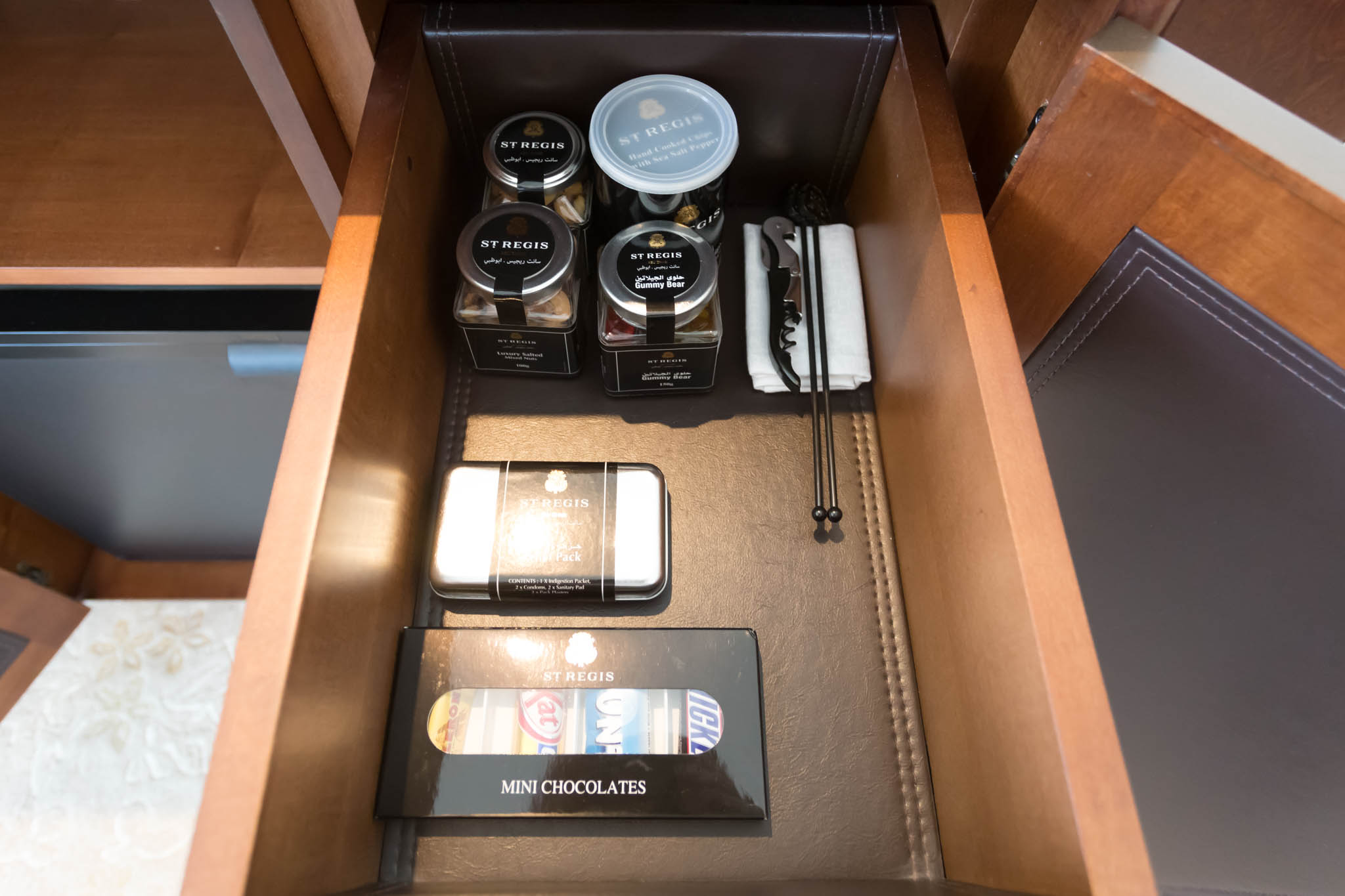 a drawer with a variety of items