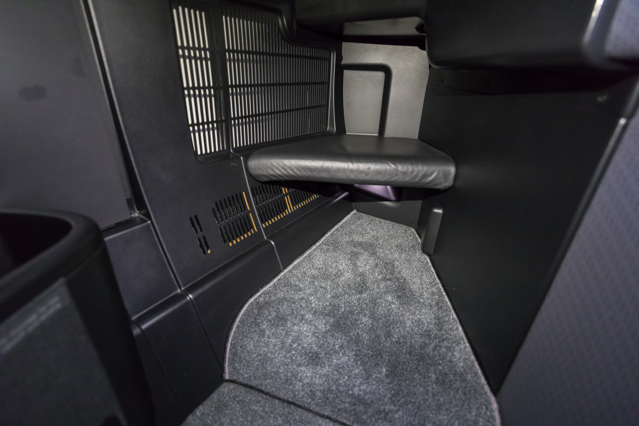 a black seat in a vehicle
