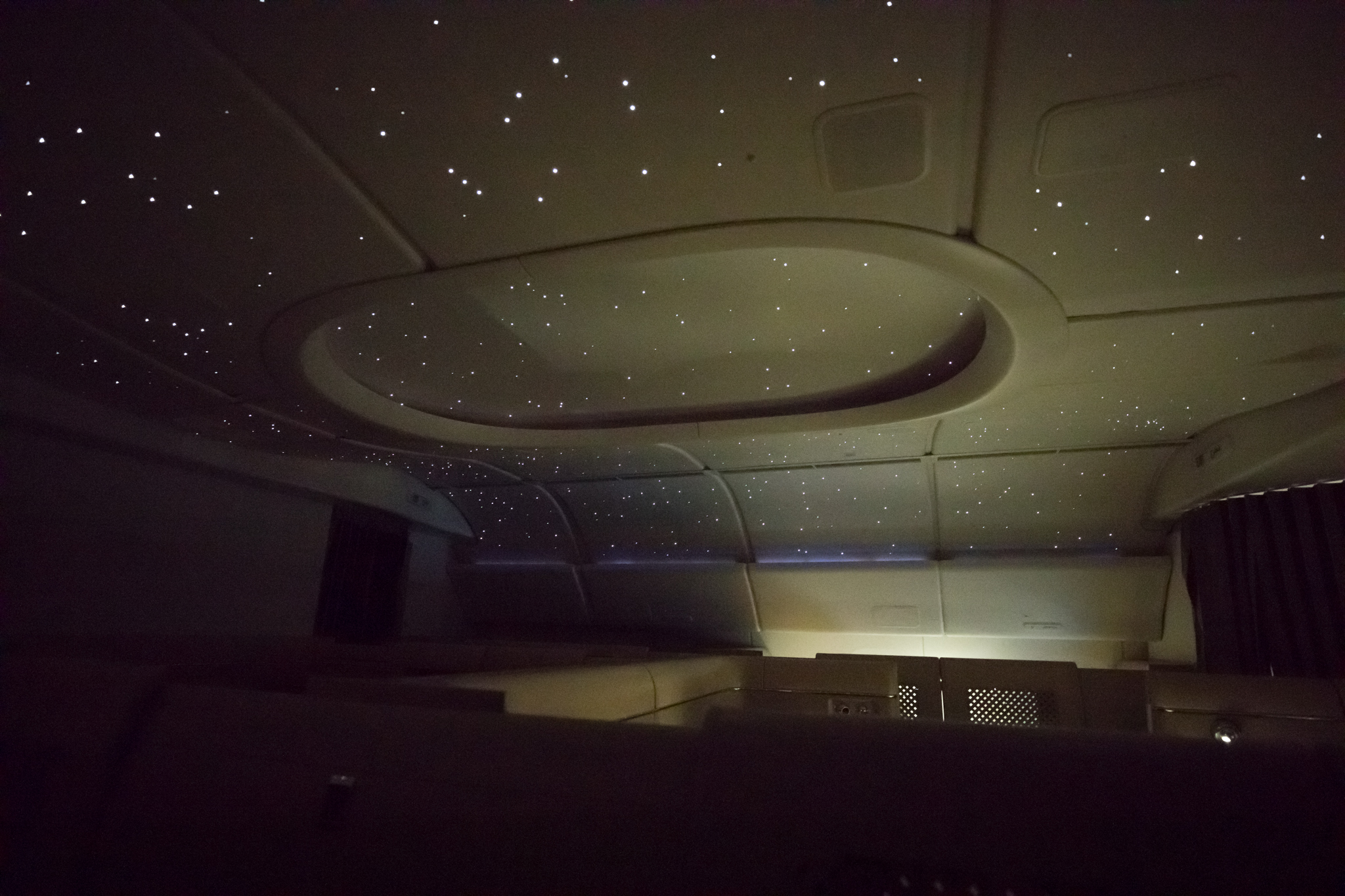 a room with stars on the ceiling