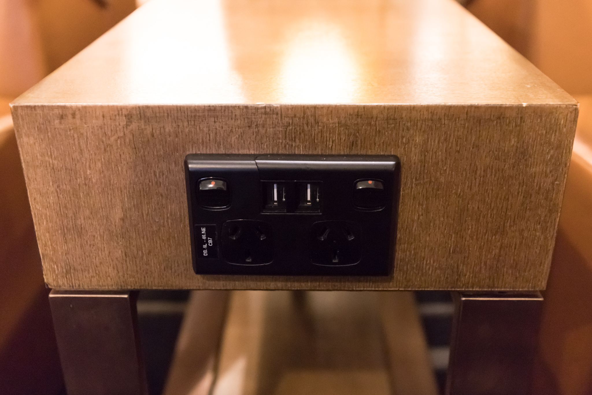 a black outlet on a table
