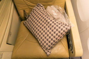 a pillow on a chair