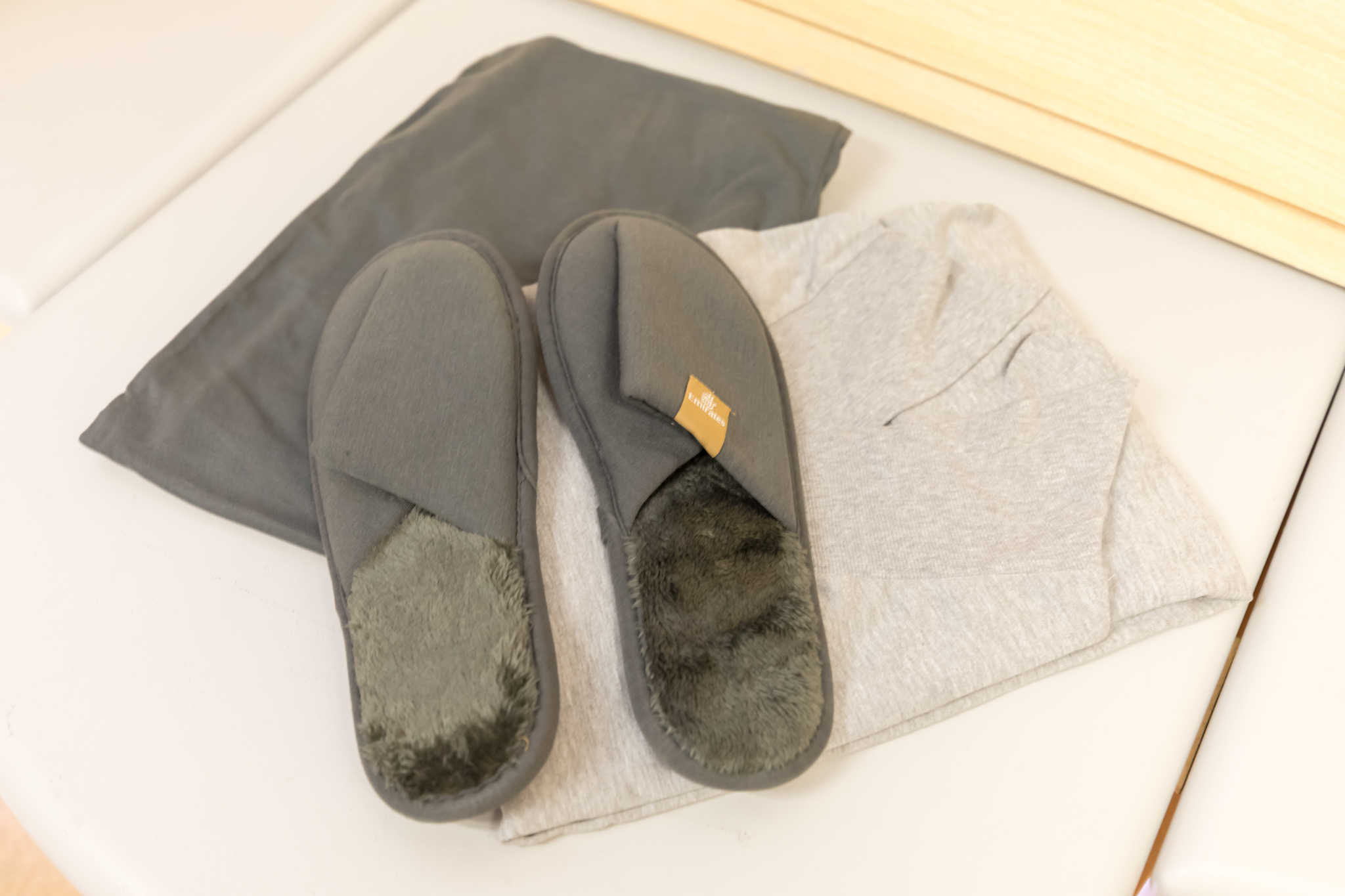 a pair of slippers on a shirt