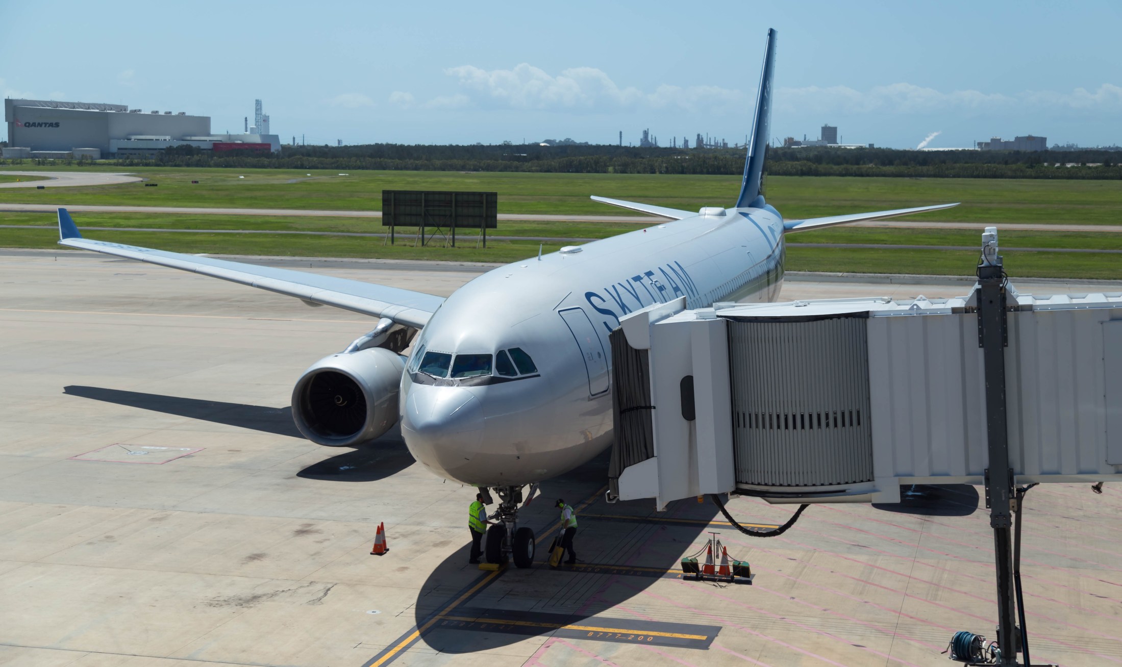 an airplane at an airport