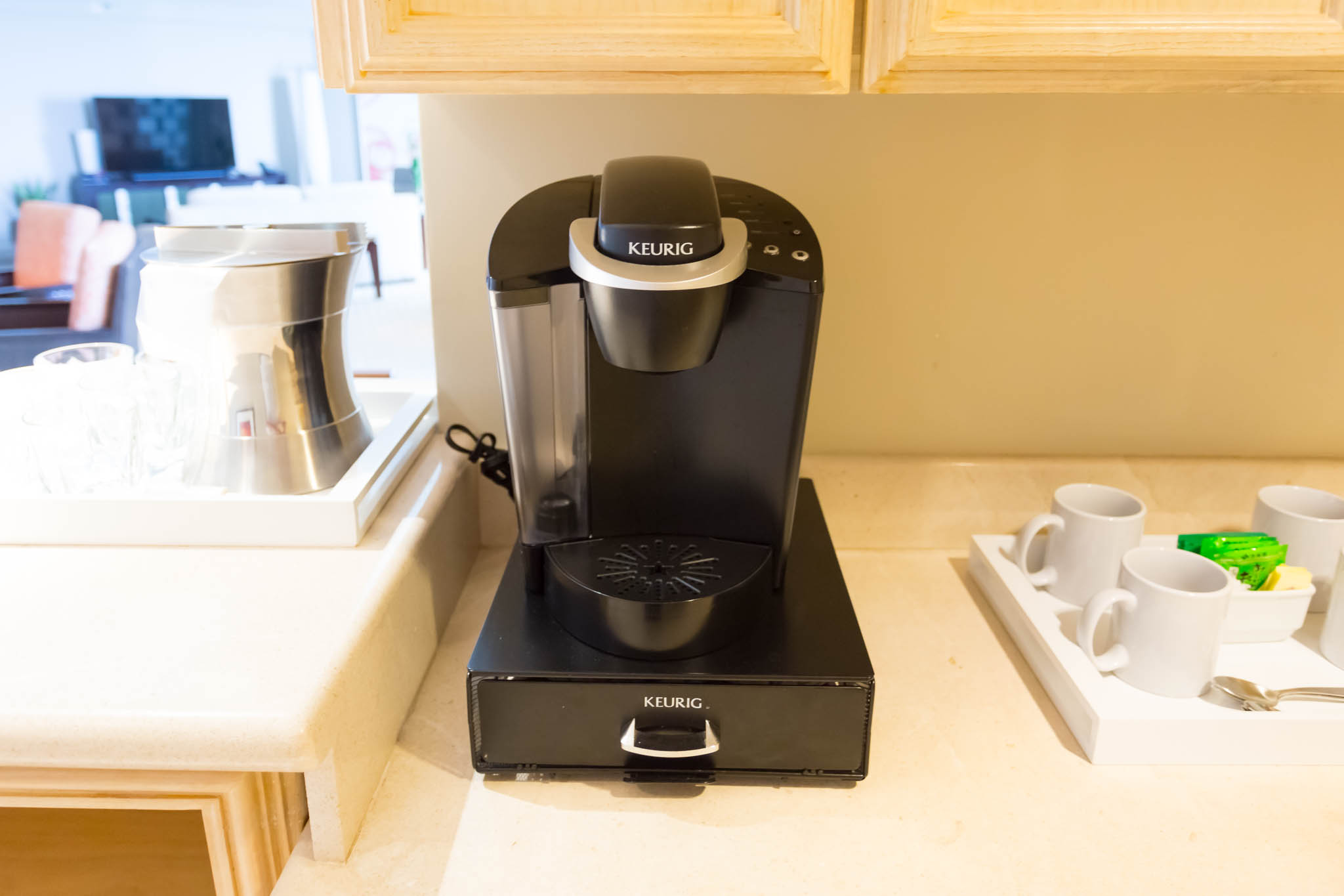 a coffee maker on a counter