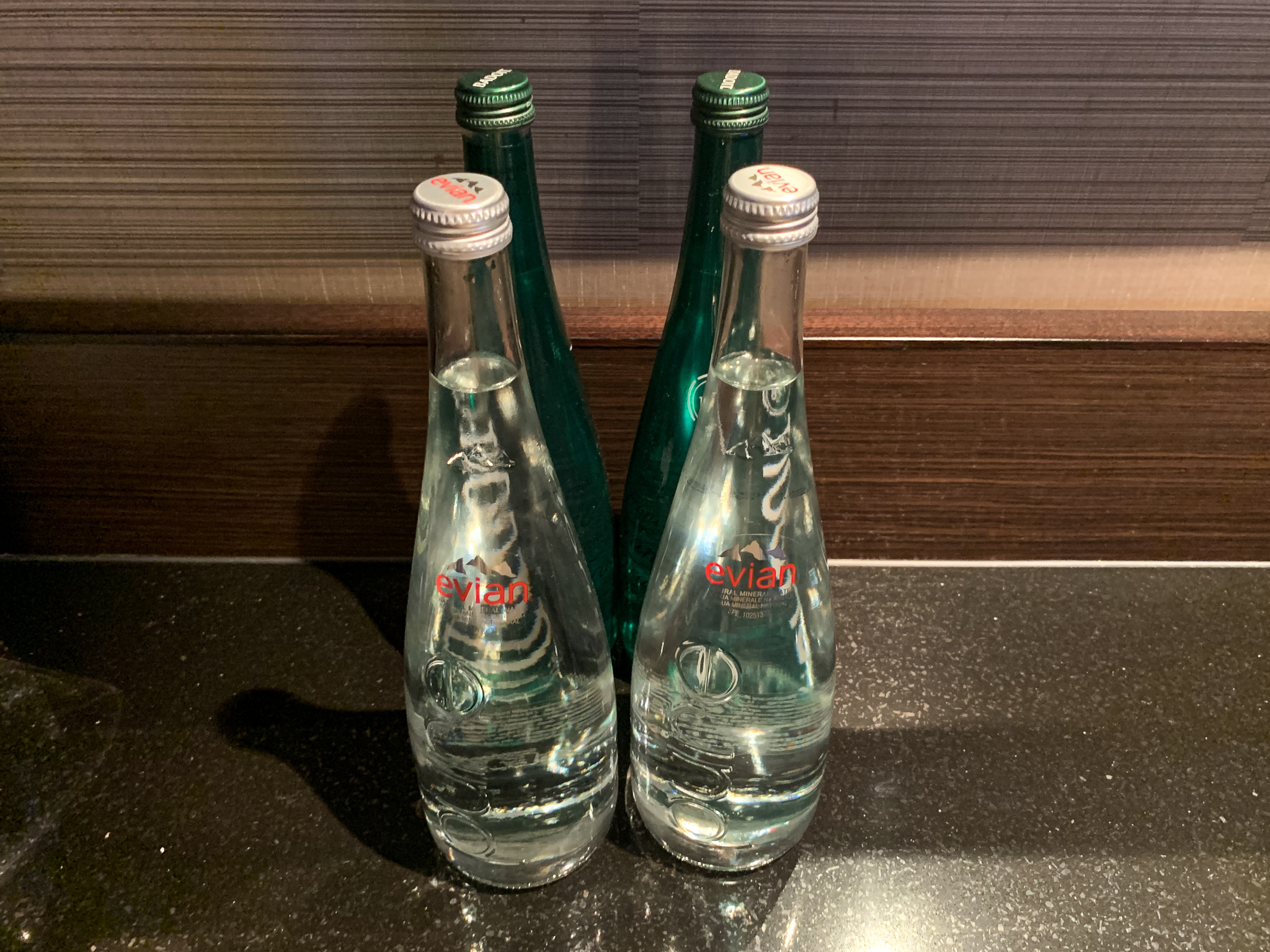 a group of bottles of water