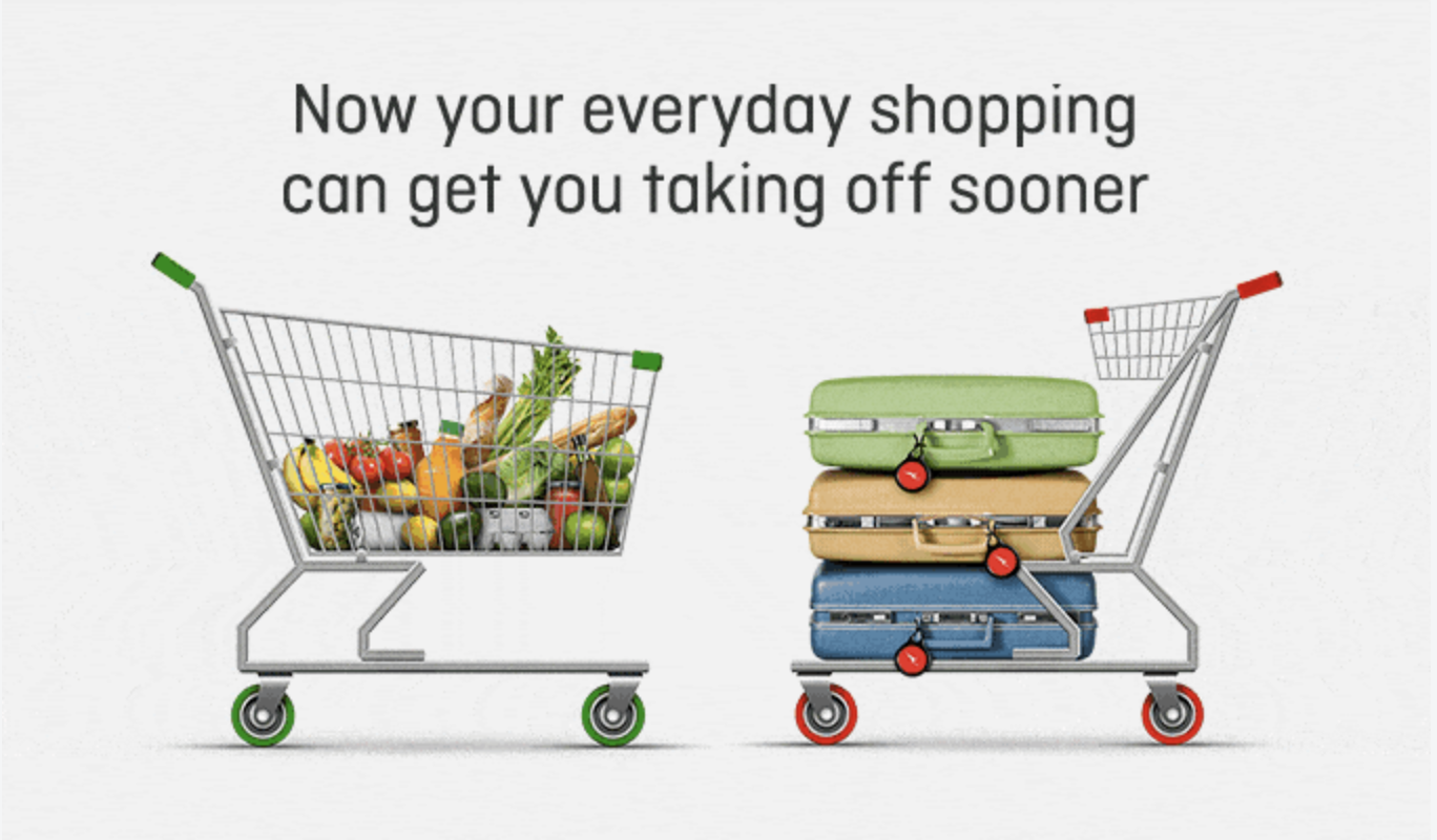 a couple of shopping carts with food and luggage