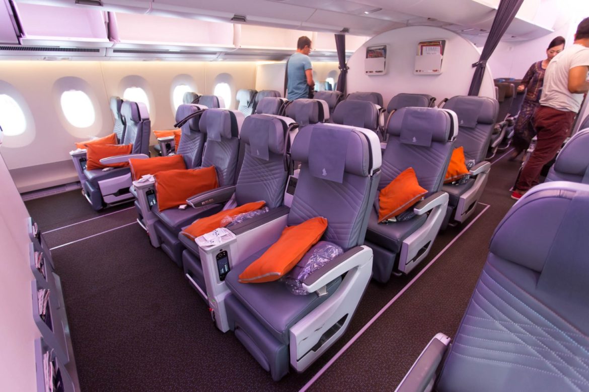 a row of seats in an airplane