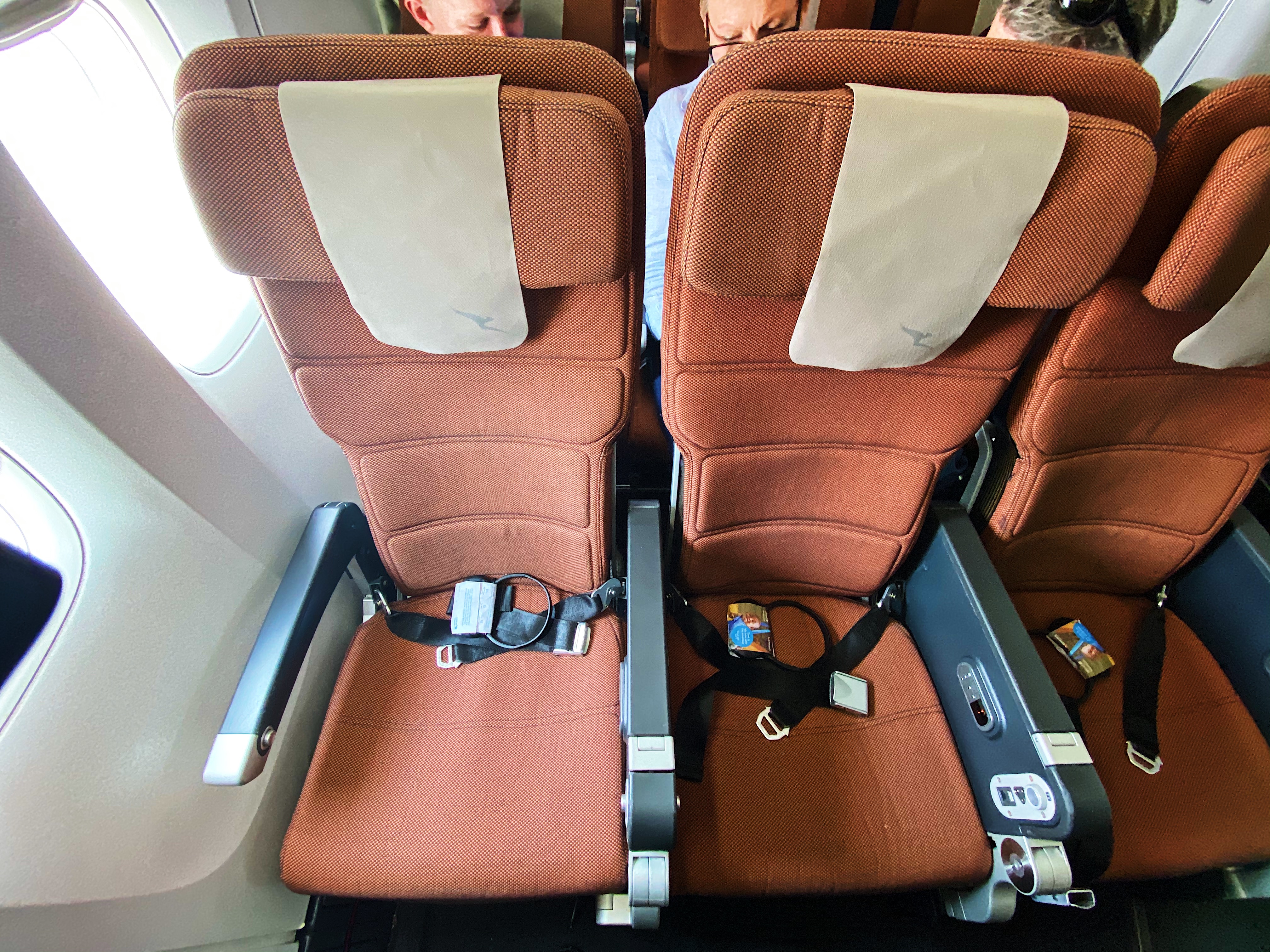 two seats on an airplane