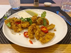 a plate of fried food