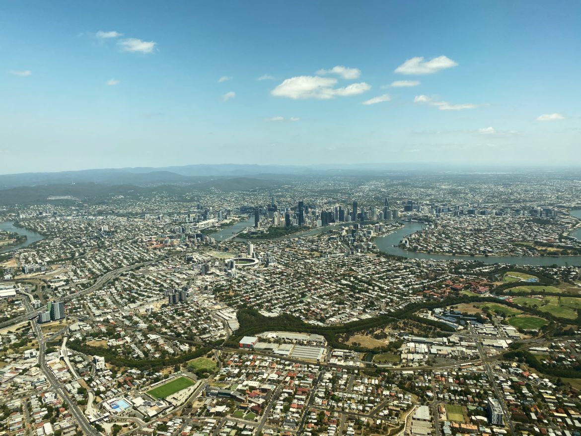 a city with a river running through it