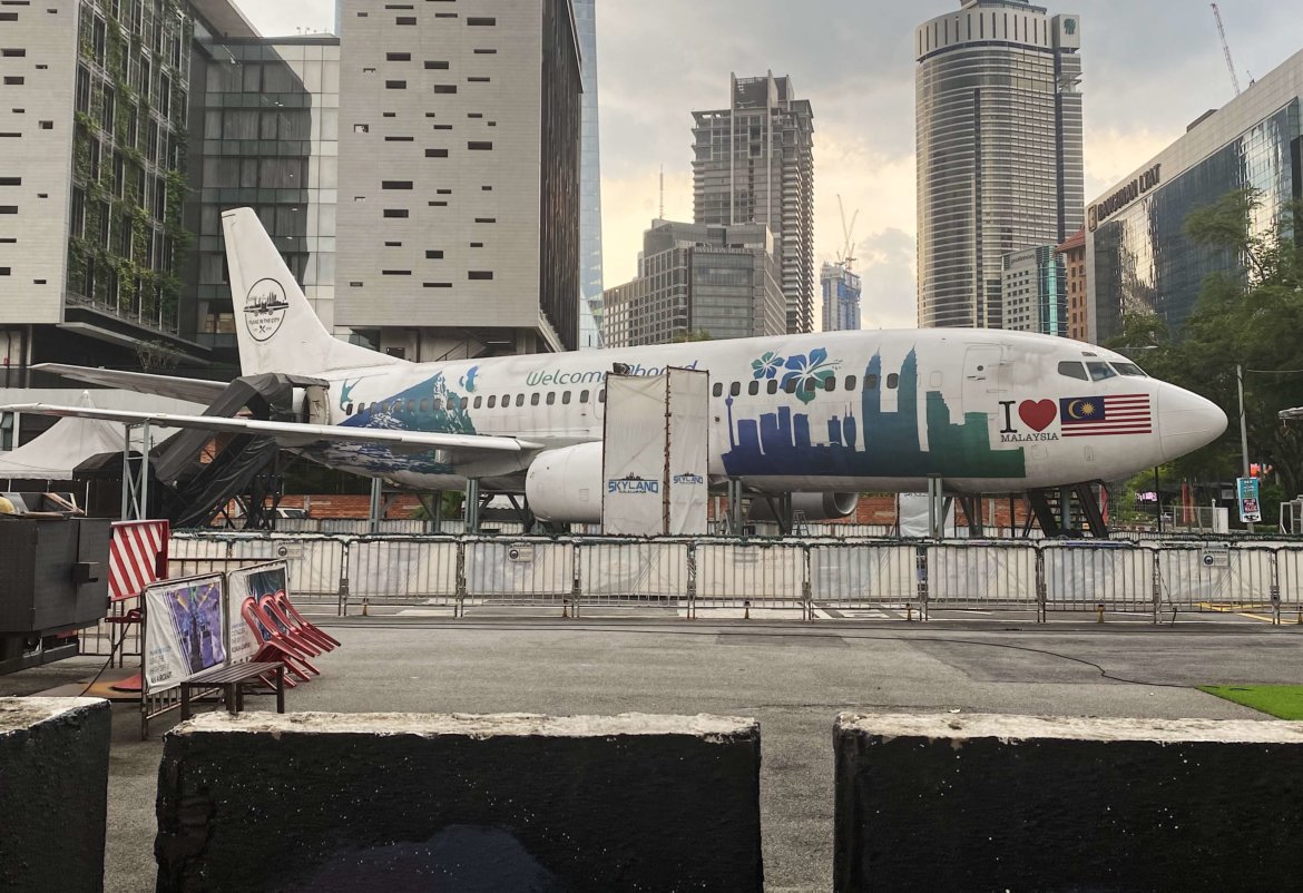 a plane on the ground