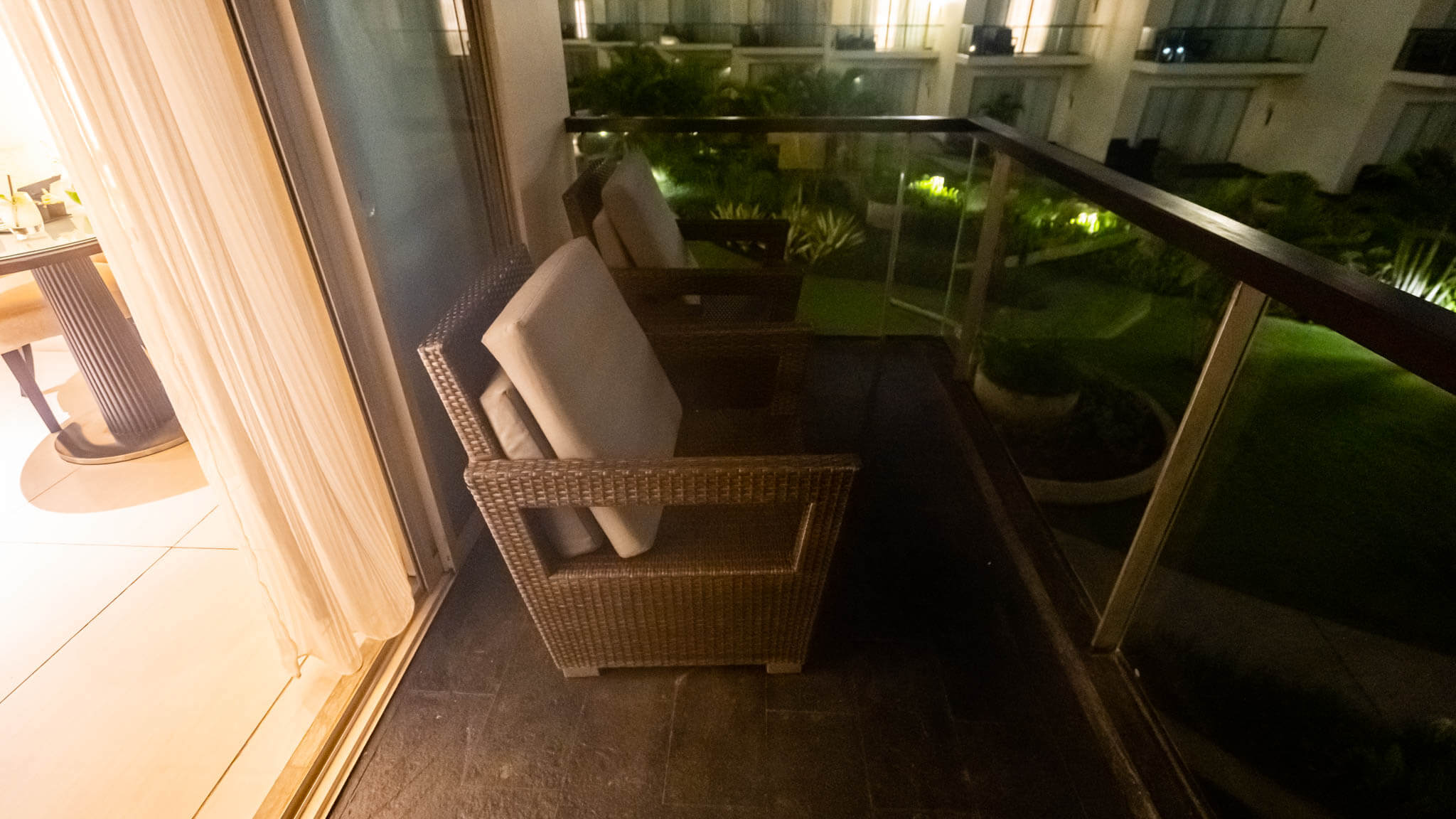 a chair on a balcony