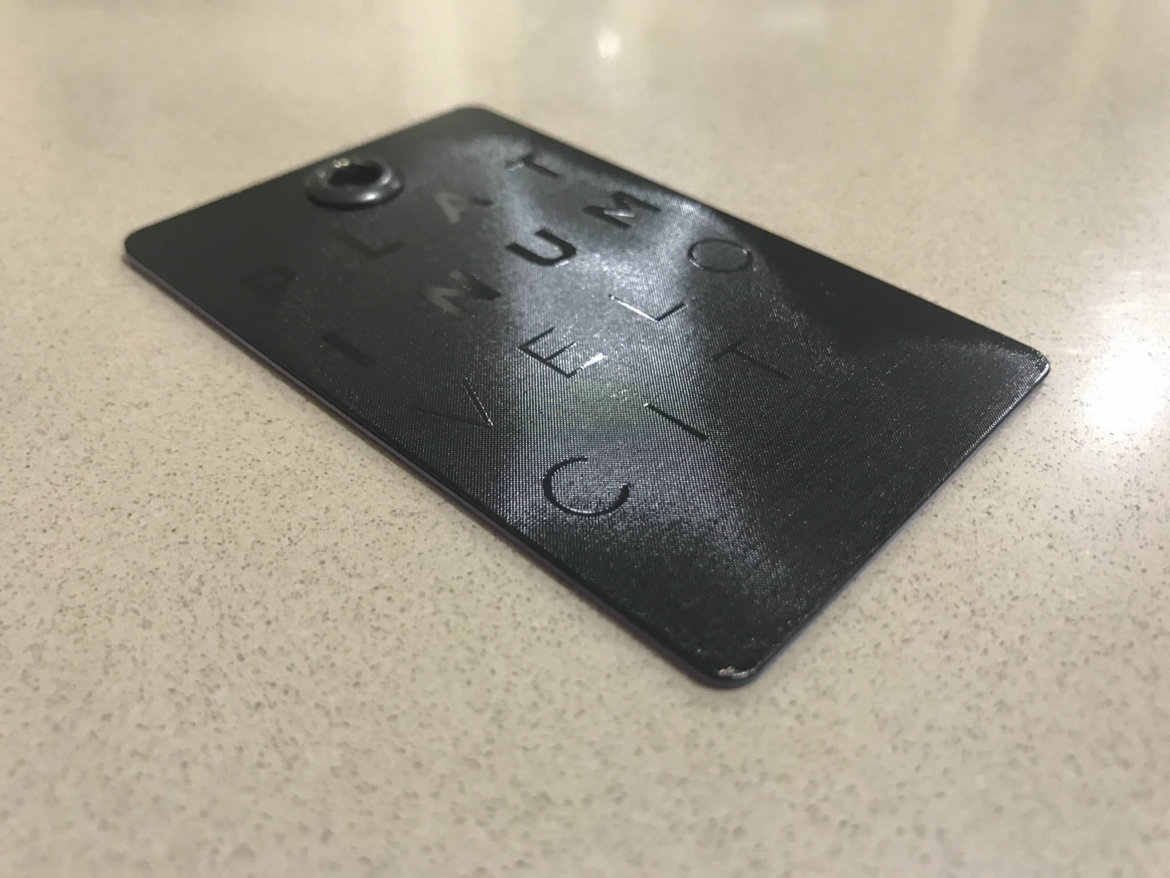 a black rectangular object with text on it