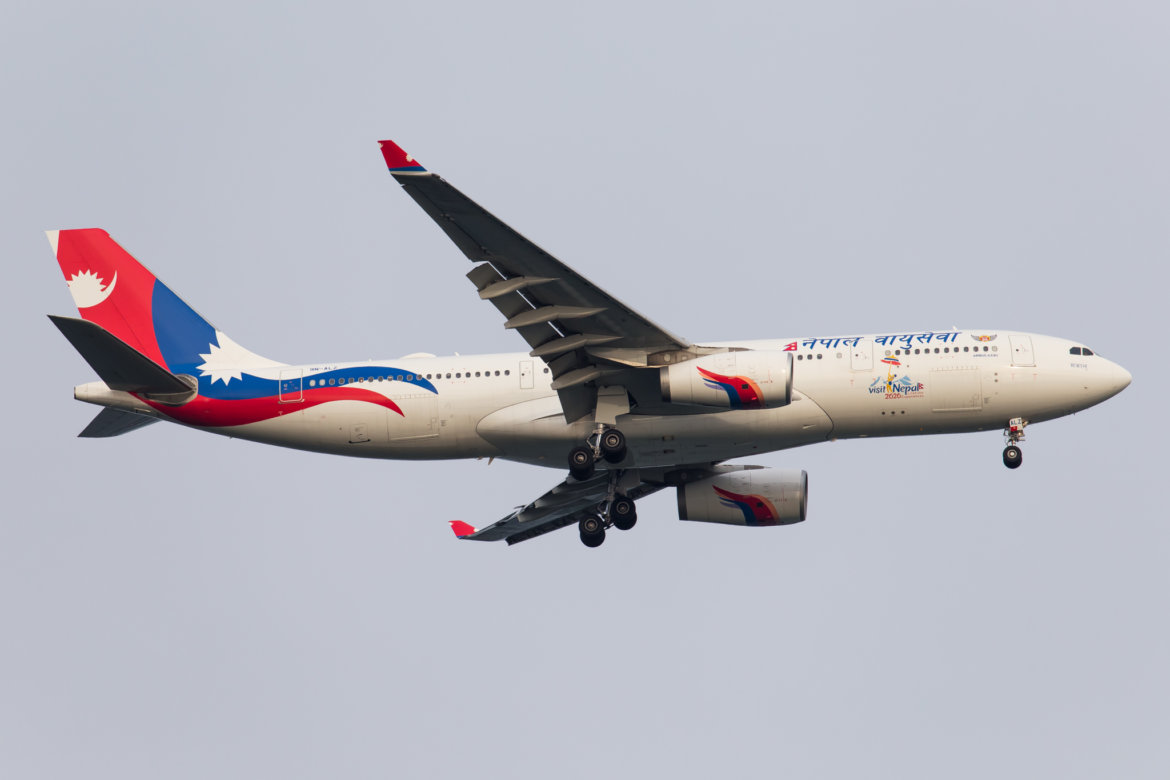9N-ALZ NEPAL A332 07MAY20 YSSY-7959 a plane flying in the sky