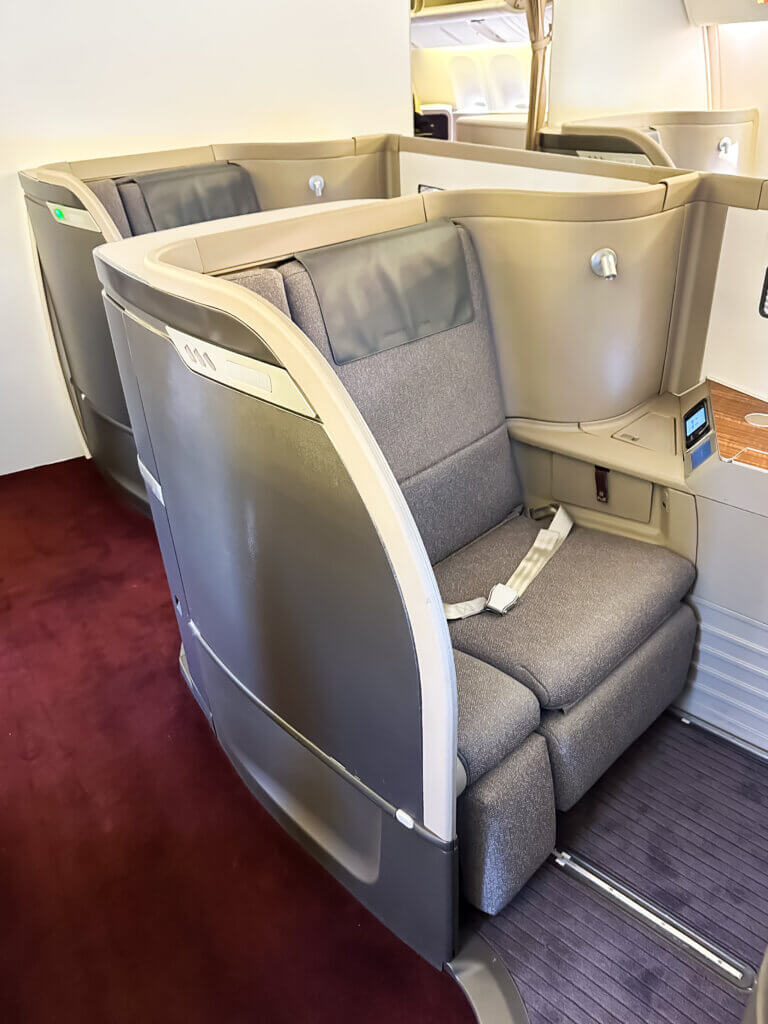 a seat in a plane