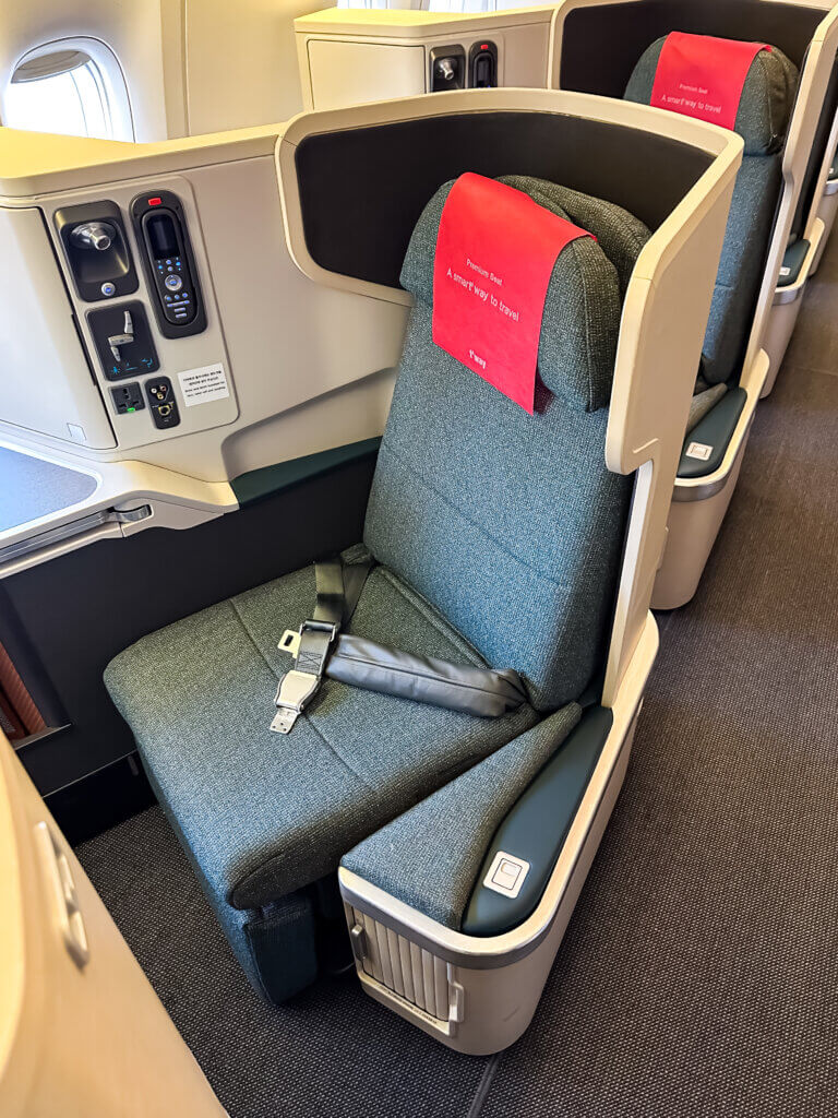 a seat in a plane