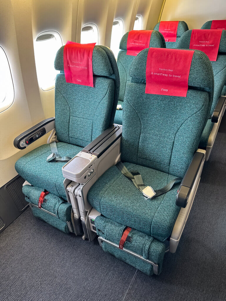 a seat on an airplane